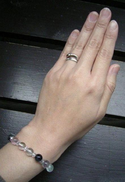 ☆ストレス緩和・浪費に☆フローライトxカット水晶ブレスレット < 女性アクセサリー/時計  ☆ストレス緩和・浪費に☆フローライトxカット水晶ブレスレット < 女性アクセサリー/時計の