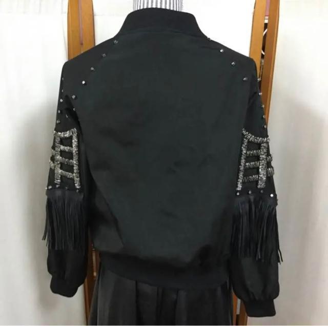 スタッズ&フリンジデザインブルゾン < 女性ファッション  スタッズ&フリンジデザインブルゾン < 女性ファッションの