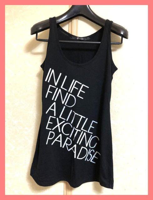 ☆リップサービス☆美品☆スタイルアップ♪Aラインロゴロングタンク黒☆ < ブランド  ☆リップサービス☆美品☆スタイルアップ♪Aラインロゴロングタンク黒☆  < ブランドの