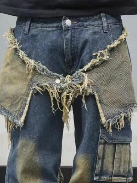 メンズ トレンディなゆったりワイドレッグジーンズ、USAサイズS(日本サイズL相当) < 男性ファッション  メンズ トレンディなゆったりワイドレッグジーンズ、USAサイズS(日本サイズL相当) < 男性ファッションの