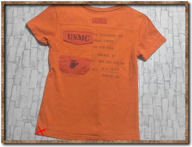 アヴィレックス 刺繍入り半袖Tシャツ レンガ☆やや難 < ブランド アヴィレックス 刺繍入り半袖Tシャツ レンガ☆やや難 < ブランドの