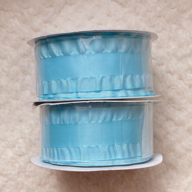新品 フリル サテン リボン 水色 2個セット ハンドメイド 手芸 素材 材料 N2m < ペット/手芸/園芸  新品 フリル サテン リボン 水色 2個セット ハンドメイド 手芸 素材 材料 N2m < ペット/手芸/園芸の