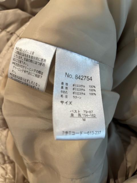 中綿ジャケット フード付き ベージュ系 カジュアルM < 女性ファッション  中綿ジャケット フード付き ベージュ系 カジュアルM < 女性ファッションの