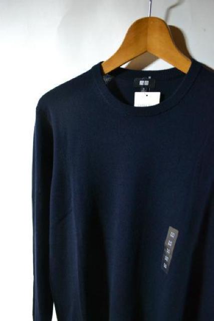 �V�i UNIQLO ���j�N�� �����m�N���[�l�b�N�Z�[�^�[ ���� �l�C�r�[ M �����Y �H�~ �j�b�g �L���C�� �r�W�l�X ���g�p �� �u�����h�� 