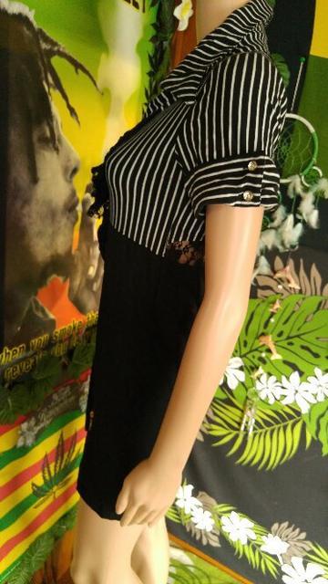 エロ過ぎ♪ストライプ切替&ハイウエスト□背中&美脚魅ミニワンピ < 女性ファッション  エロ過ぎ♪ストライプ切替&ハイウエスト□背中&美脚魅ミニワンピ < 女性ファッションの