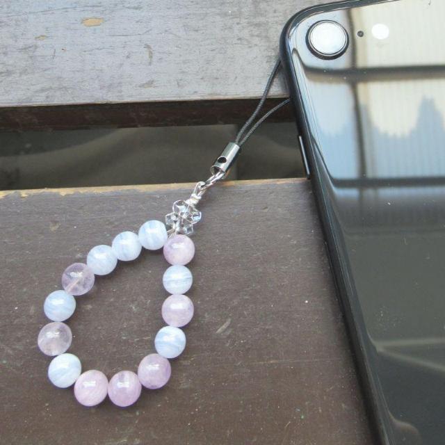 ブルーレースxラベンダーアメジストストラップ 天然石 < 家電/AV ブルーレースxラベンダーアメジストストラップ 天然石 < 家電/AVの