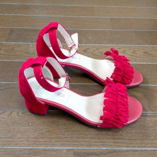 MUSE WINK  ヒールサンダル レッド 新品  S  22センチ < 女性ファッション  MUSE WINK  ヒールサンダル レッド 新品  S  22センチ  < 女性ファッションの