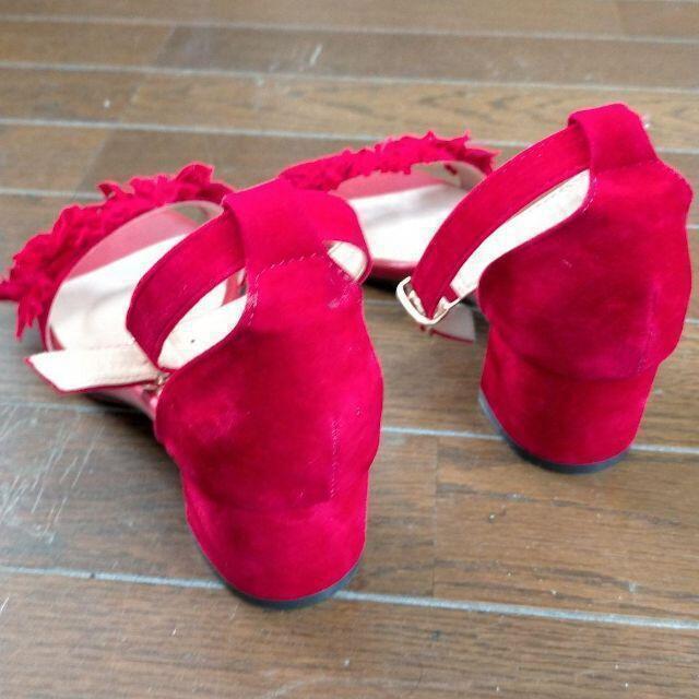 MUSE WINK  ヒールサンダル レッド 新品  S  22センチ < 女性ファッション  MUSE WINK  ヒールサンダル レッド 新品  S  22センチ < 女性ファッションの