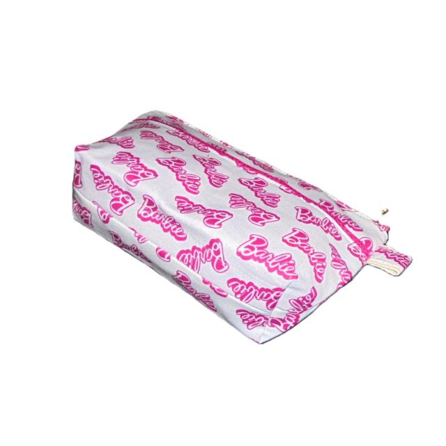 【21p】◆Barbie◆バービーピンクロゴ×白地◆ファスナーポーチ < 女性ファッション 【21p】◆Barbie◆バービーピンクロゴ×白地◆ファスナーポーチ < 女性ファッションの