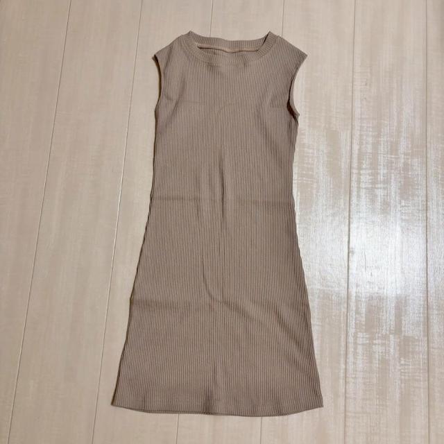 ◆GRL/グレイル◆ノースリーブリブミニワンピース★ベージュS*秋コーデ*美品♪ < ブランド  ◆GRL/グレイル◆ノースリーブリブミニワンピース★ベージュS*秋コーデ*美品♪ < ブランドの