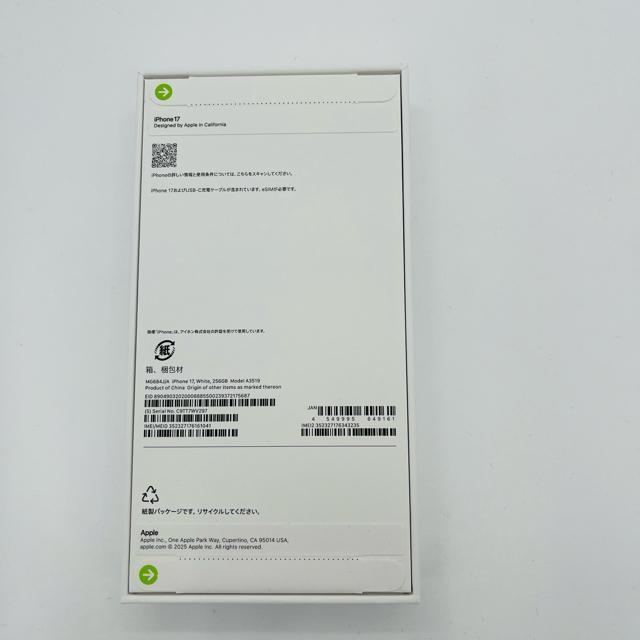 J iPhone 17 256 GB SIMt[ zCg@{  Ɠd/AV 