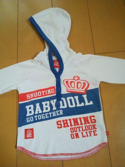 中古フード付きロンT80白ベビードールBABYDOOLベビド < ブランド  中古フード付きロンT80白ベビードールBABYDOOLベビド < ブランドの