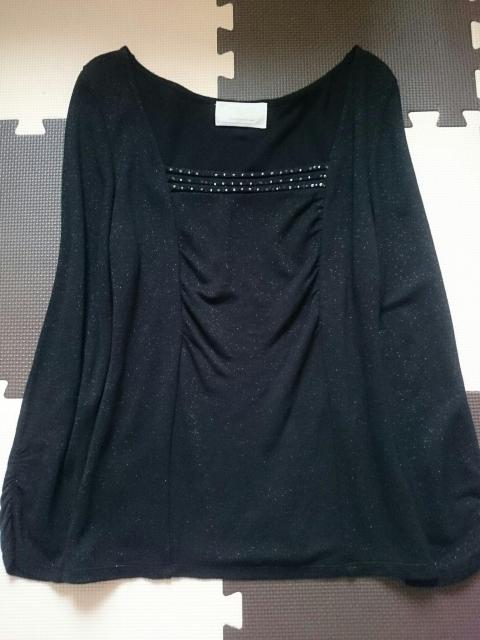 anySiS☆長袖トップス★ビーズ☆ギャザー★ブラック×ラメ☆ < 女性ファッション  anySiS☆長袖トップス★ビーズ☆ギャザー★ブラック×ラメ☆  < 女性ファッションの