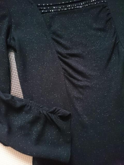 anySiS☆長袖トップス★ビーズ☆ギャザー★ブラック×ラメ☆ < 女性ファッション  anySiS☆長袖トップス★ビーズ☆ギャザー★ブラック×ラメ☆ < 女性ファッションの