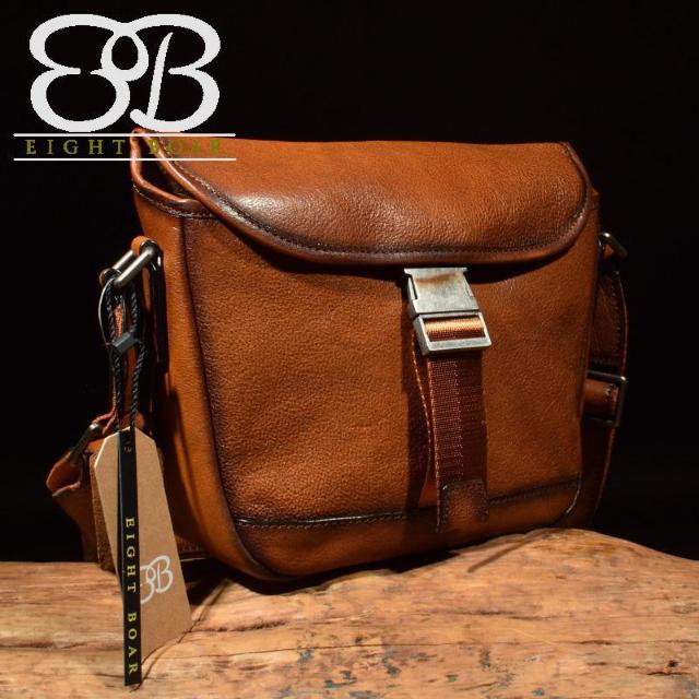 ◆牛本革 あぶり系 バックル式ショルダーバッグ ブラウン◆茶b37 < 男性ファッション  ◆牛本革 あぶり系 バックル式ショルダーバッグ ブラウン◆茶b37  < 男性ファッションの