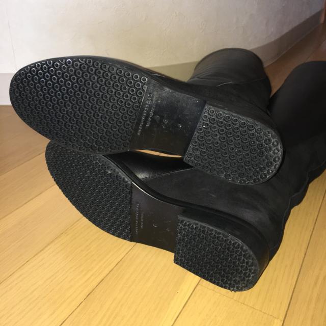 シガーソンモリソン 皮革製ロングブーツ23cm  レザーブーツ スェードコンビ ニーハイブーツ 黒 ベルト取り外し可能 < 女性ファッション  シガーソンモリソン 皮革製ロングブーツ23cm  レザーブーツ スェードコンビ ニーハイブーツ 黒 ベルト取り外し可能 < 女性ファッションの