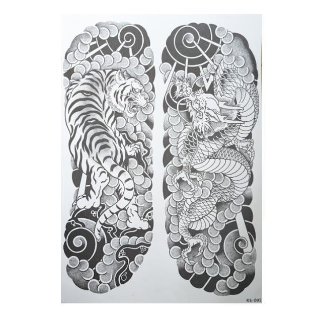 KS001 虎龍TATOOシール 本格派タトゥーシール 和柄 和彫り入れ墨シール 胸腹用入れ墨 簡単長持ち イベントや動画撮影に < 男性ファッション  KS001 虎龍TATOOシール 本格派タトゥーシール 和柄 和彫り入れ墨シール 胸腹用入れ墨 簡単長持ち イベントや動画撮影に < 男性ファッションの