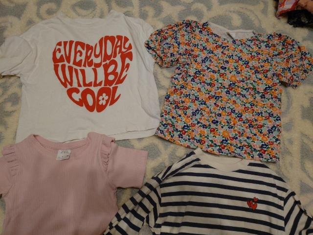 キッズZARAH&М半袖Tシャツ長袖ブラウスバーバリー白カーディガン122サイズ < キッズ/ベビー  キッズZARAH&М半袖Tシャツ長袖ブラウスバーバリー白カーディガン122サイズ < キッズ/ベビーの