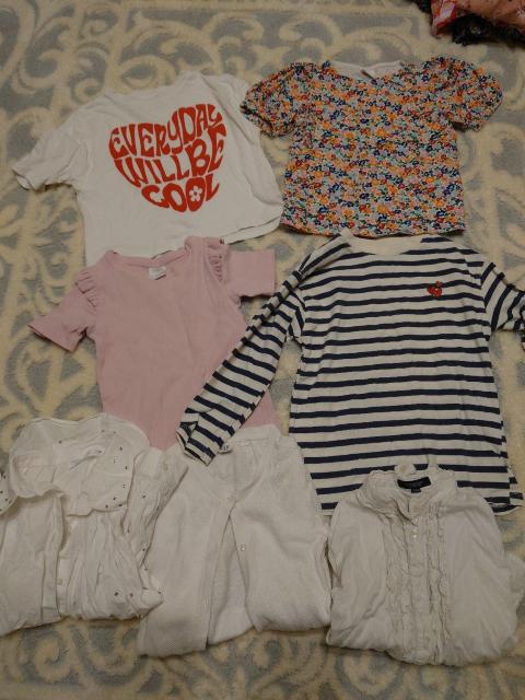 キッズZARAH&М半袖Tシャツ長袖ブラウスバーバリー白カーディガン122サイズ < キッズ/ベビー  キッズZARAH&М半袖Tシャツ長袖ブラウスバーバリー白カーディガン122サイズ < キッズ/ベビーの