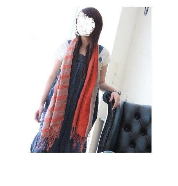 リバーアップriver upアシンメトリーボーダー柄デザインフリンジ付きロングストール < 女性ファッション  リバーアップriver upアシンメトリーボーダー柄デザインフリンジ付きロングストール < 女性ファッションの