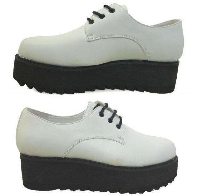 1円~C445新品Love Hunterシャークソール厚底プレーントゥ/オックスフォードシューズ25.5a白♂ < 男性ファッション 1円~C445新品Love Hunterシャークソール厚底プレーントゥ/オックスフォードシューズ25.5a白♂ < 男性ファッションの