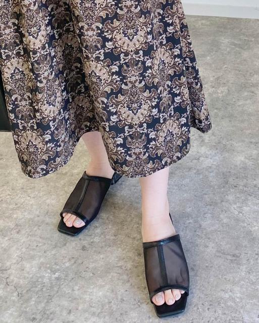 新品☆エムリア*チュールクリアヒールサンダル < ブランド 新品☆エムリア*チュールクリアヒールサンダル < ブランドの