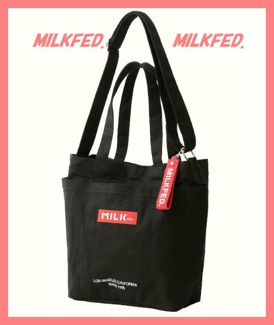 ☆ミルクフェド☆超美品♪キャンバスロゴ2wayビッグトートショルダーバッグ黒☆ < ブランド ☆ミルクフェド☆超美品♪キャンバスロゴ2wayビッグトートショルダーバッグ黒☆ < ブランドの