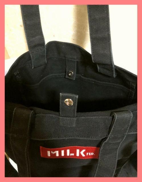 ☆ミルクフェド☆超美品♪キャンバスロゴ2wayビッグトートショルダーバッグ黒☆ < ブランド ☆ミルクフェド☆超美品♪キャンバスロゴ2wayビッグトートショルダーバッグ黒☆ < ブランドの