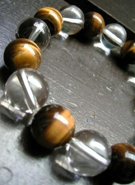 タイガーアイx水晶ブレスレット < 女性アクセサリー/時計 タイガーアイx水晶ブレスレット < 女性アクセサリー/時計の