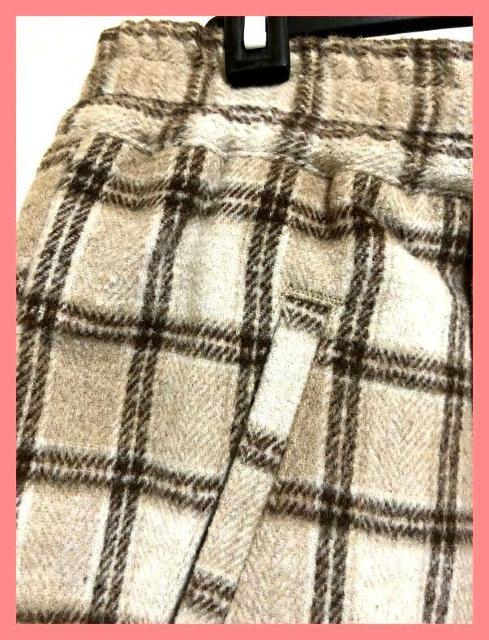 ☆Me lan cleuge☆超美品☆足長美脚♪シャギーチェックシェフパンツL☆BE < 女性ファッション ☆Me lan cleuge☆超美品☆足長美脚♪シャギーチェックシェフパンツL☆BE < 女性ファッションの