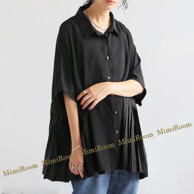 【Free/〜3L4L】プリーツ切替&ドルマンスリーブ シャツチュニック < 女性ファッション 【Free/〜3L4L】プリーツ切替&ドルマンスリーブ シャツチュニック < 女性ファッションの