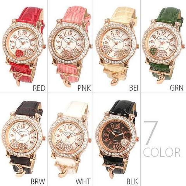 NEW★チャーム付き・ムーブハートストーン腕時計SRHI3PNK < 女性アクセサリー/時計  NEW★チャーム付き・ムーブハートストーン腕時計SRHI3PNK < 女性アクセサリー/時計の