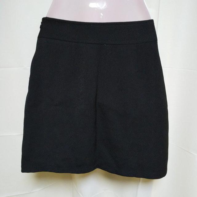 BYE-BYE後ろリボンウール半袖(黒)&台形スカート★中古品 BLACK < 女性ファッション  BYE-BYE後ろリボンウール半袖(黒)&台形スカート★中古品 BLACK < 女性ファッションの