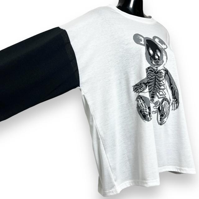 【新品/Drug honey】袖切替スケルトンテディプリントロンT < ブランド  【新品/Drug honey】袖切替スケルトンテディプリントロンT < ブランドの