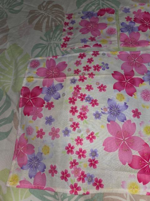 ★新品薄クリーム色×桜柄ランチョンマット&コースター2枚3点セット < キッズ/ベビー  ★新品薄クリーム色×桜柄ランチョンマット&コースター2枚3点セット < キッズ/ベビーの