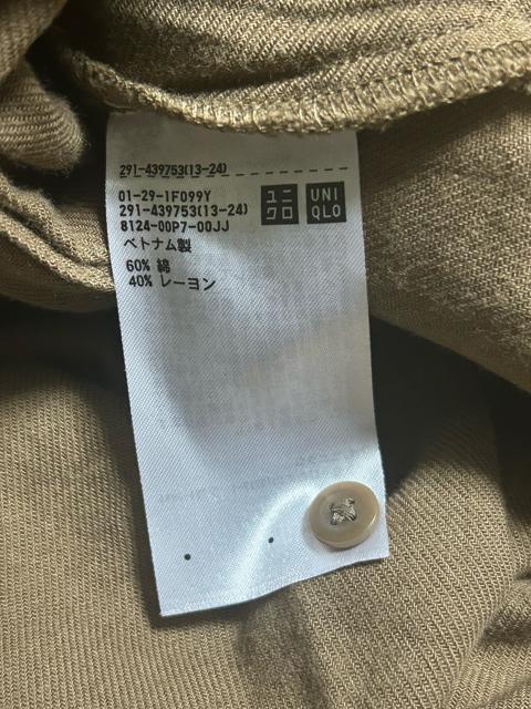 ユニクロ ソフトフランネルフレアワンピース 長袖ワンピース シャツワンピ カーキ L < ブランド  ユニクロ ソフトフランネルフレアワンピース 長袖ワンピース シャツワンピ カーキ L < ブランドの