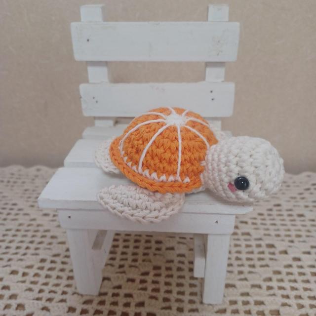 ☆Hand made☆ 海ガメちゃんBaby *オレンジ*あみぐるみ < ペット/手芸/園芸 ☆Hand made☆ 海ガメちゃんBaby *オレンジ*あみぐるみ < ペット/手芸/園芸の