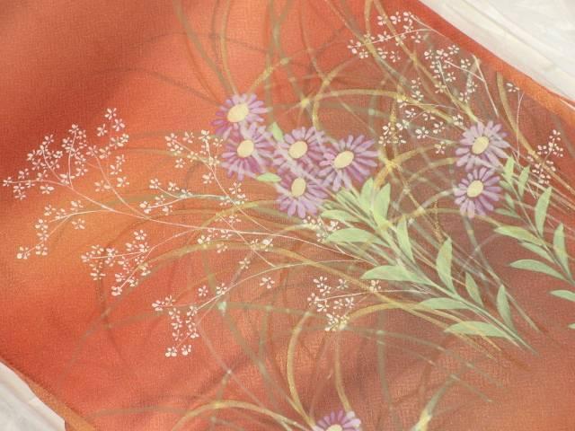 レディース着物*和装(オレンジ系)夕日*スミレ < 女性ファッション レディース着物*和装(オレンジ系)夕日*スミレ < 女性ファッションの