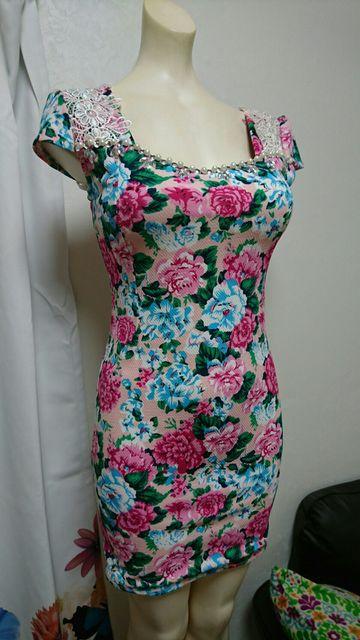 キャバ 花柄 ミニドレス・ワンピース < 女性ファッション  キャバ 花柄 ミニドレス・ワンピース  < 女性ファッションの