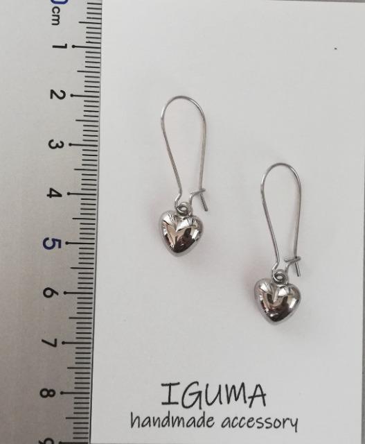 ハンドメイドピアス シルバー ハート < 女性ファッション  ハンドメイドピアス シルバー ハート < 女性ファッションの