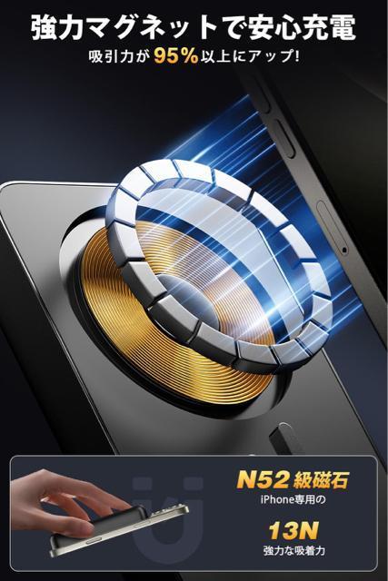 ���o�C���o�b�e���[ MagSafe�Ή� 10000mAh ���C�����X�[�d�}�O�l�b�g�� �}�O�Z�[�t�[�d�� 2�䓯���[�dPSE��K�� �� �Ɠd/AV�� 