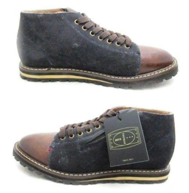 1円~C924新品THOMAS編上げ/ジップアップブーツS⇒25aNAVY♂ < 男性ファッション 1円~C924新品THOMAS編上げ/ジップアップブーツS⇒25aNAVY♂ < 男性ファッションの