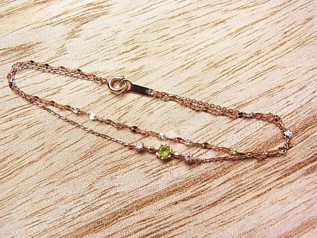 激安良品★正規品 美品 4℃ ヨンドシー シルバー ピンクゴールドコーティング 2連ブレスレット ペリドット/CZ < ブランド 激安良品★正規品 美品 4℃ ヨンドシー シルバー ピンクゴールドコーティング 2連ブレスレット ペリドット/CZ < ブランドの