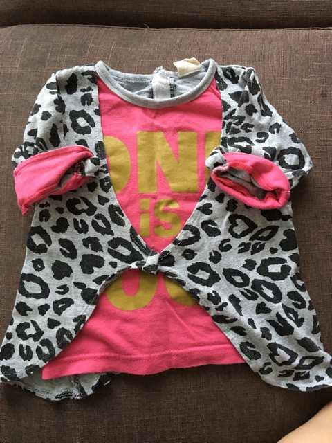 BLiNK☆ヒョウ柄☆重ね着風☆Tシャツ☆80cm < キッズ/ベビー  BLiNK☆ヒョウ柄☆重ね着風☆Tシャツ☆80cm  < キッズ/ベビーの