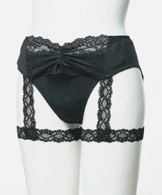LLサイズ光沢ツルサラッと素材Tバックショーツandガーター風ベルト!セット!セクシーに! < 女性ファッション  LLサイズ光沢ツルサラッと素材Tバックショーツandガーター風ベルト!セット!セクシーに! < 女性ファッションの