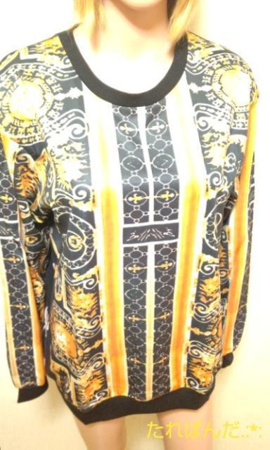 新品タグ付☆AOSHILONG☆特大F☆光沢てろAフォトプリ柄トップスT211☆3点で即落 < 女性ファッション  新品タグ付☆AOSHILONG☆特大F☆光沢てろAフォトプリ柄トップスT211☆3点で即落 < 女性ファッションの