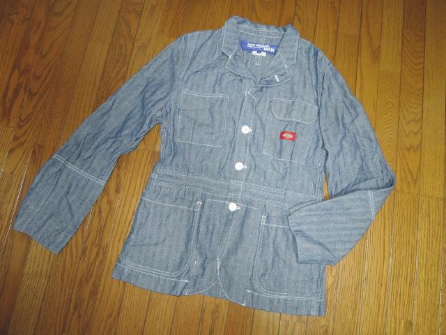 JUNYA WATANABE MANジュンヤワタナベ×Dickiesディッキーズ ワークジャケットSSヒッコリー再構築カバーオール < ブランド  JUNYA WATANABE MANジュンヤワタナベ×Dickiesディッキーズ ワークジャケットSSヒッコリー再構築カバーオール < ブランドの