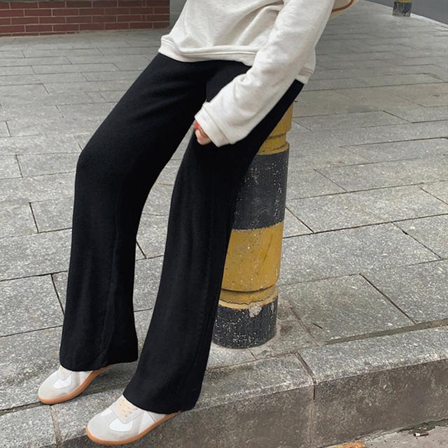 送料無料 新品 ワイドニットパンツ 韓国風 ロングパンツ < 女性ファッション  送料無料 新品 ワイドニットパンツ 韓国風 ロングパンツ < 女性ファッションの