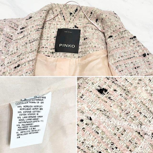 ピンコPINKOイタリア製ツイードジャケット#38ピンク < 女性ファッション ピンコPINKOイタリア製ツイードジャケット#38ピンク < 女性ファッションの
