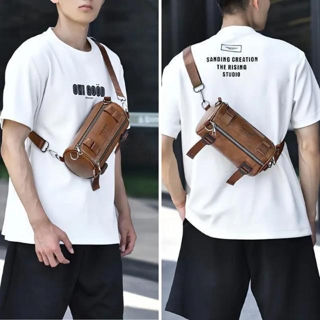爆ヤス価格2490円★ウェイシャー カジュアル PUクロスボディバッグ - 、調節可能なストラップ、複数のポケット ブラウン < 男性ファッション 爆ヤス価格2490円★ウェイシャー カジュアル PUクロスボディバッグ - 、調節可能なストラップ、複数のポケット ブラウン < 男性ファッションの